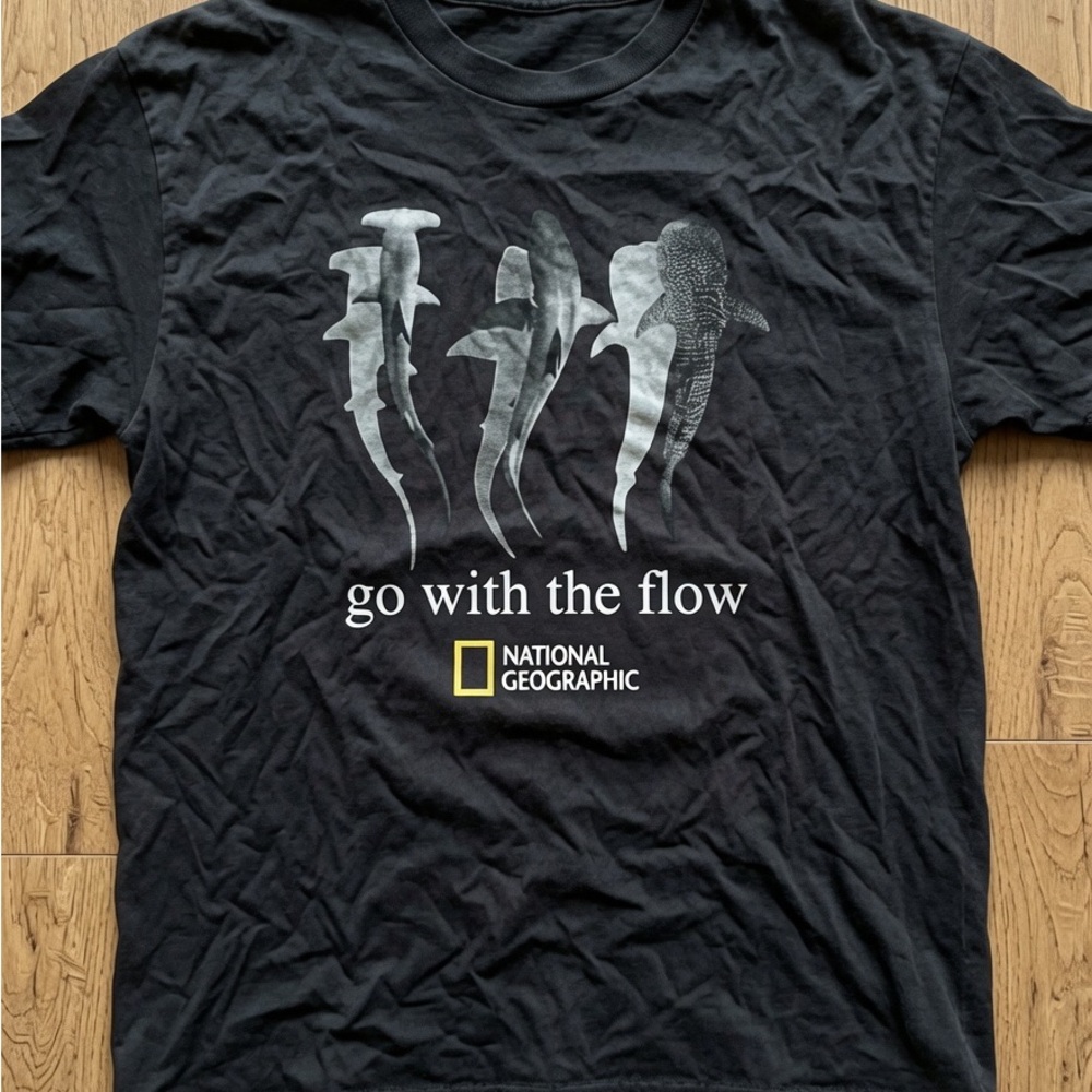 National Geographic Black Short-Sleeve Tee with Marine Graphic
